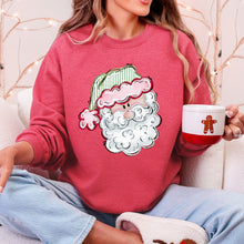 Load image into Gallery viewer, Retro Santa, Christmas, Stripes Sweatshirt