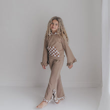 Load image into Gallery viewer, Tan Check Hooded Set