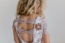 Load image into Gallery viewer, Tan Floral Shortie Leotard