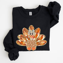 Load image into Gallery viewer, Thanksgiving Turkey, Orange, Cute, Painted, Autumn, Fall Sweatshirt