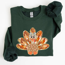 Load image into Gallery viewer, Thanksgiving Turkey, Orange, Cute, Painted, Autumn, Fall Sweatshirt