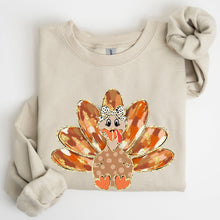 Load image into Gallery viewer, Thanksgiving Turkey, Orange, Cute, Painted, Autumn, Fall Sweatshirt