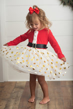Load image into Gallery viewer, Santa Gold Dot Tulle Dress