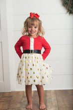 Load image into Gallery viewer, Santa Gold Dot Tulle Dress