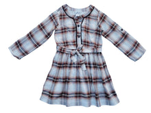 Load image into Gallery viewer, Brown Plaid Girl's Rayon Blend Dress