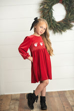 Load image into Gallery viewer, Santa Smocked Velvet Dress