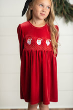 Load image into Gallery viewer, Santa Smocked Velvet Dress