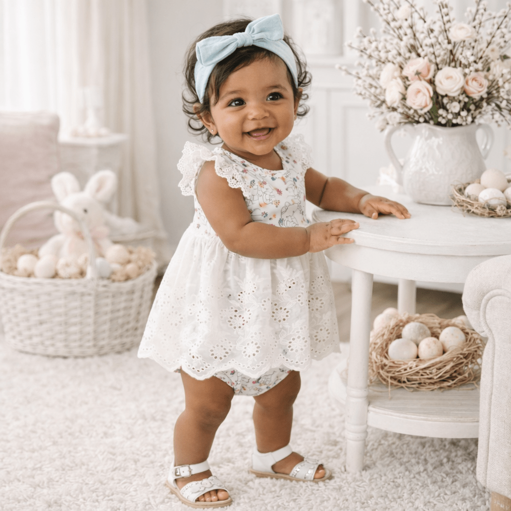 Baby Girl's Cottontail Garden Bamboo Skirted Easter Bodysuit - Abbies Place