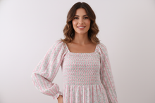 Load image into Gallery viewer, Floral tulip smocked mom dress