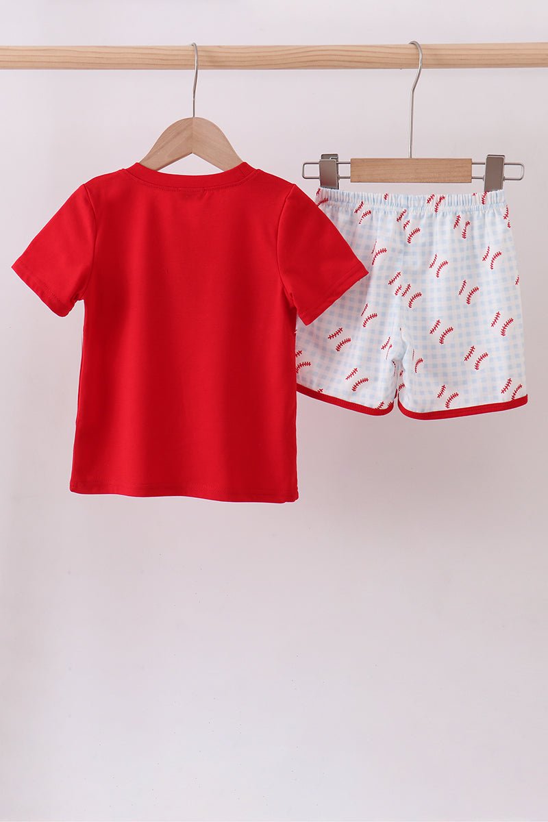 Baseball applique shorts set - Abbies Place