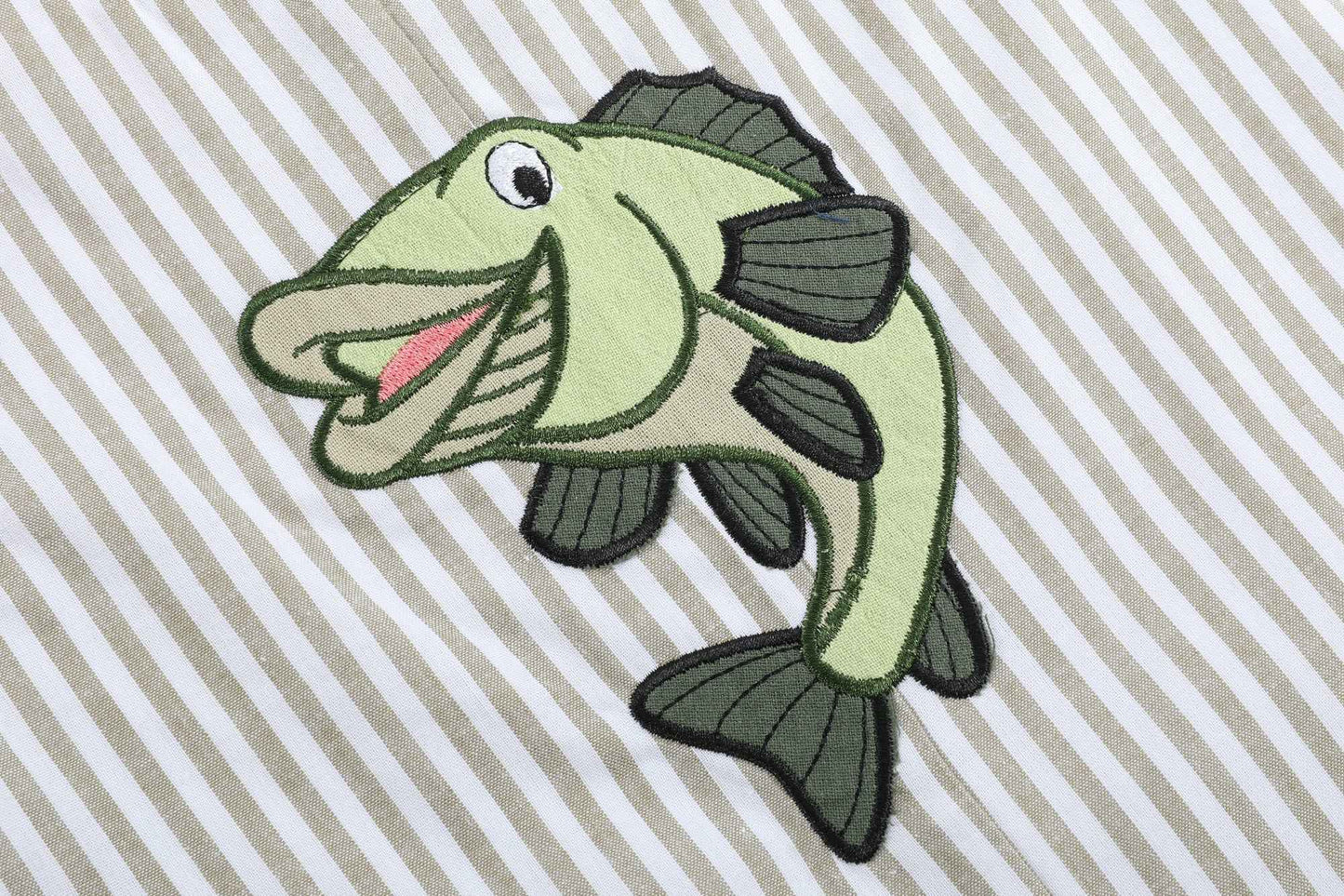 Big Mouth Bass Khaki Shortalls - Abbies Place