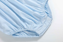 Load image into Gallery viewer, Blue and Pink Bow Smocked Romper