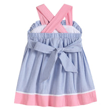 Load image into Gallery viewer, Blue and Pink Ocean Smocked Sundress
