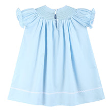 Load image into Gallery viewer, Blue and White Smocked Bishop Dress