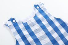 Load image into Gallery viewer, Blue Big Check Shortalls
