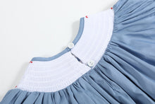 Load image into Gallery viewer, Blue Farm Animal Smocked Bishop Dress