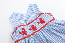 Load image into Gallery viewer, Blue Gingham Crawfish Layered Sundress