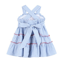 Load image into Gallery viewer, Blue Gingham Crawfish Layered Sundress