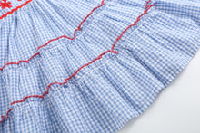 Load image into Gallery viewer, Blue Gingham Crawfish Layered Sundress