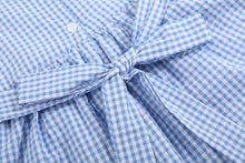 Load image into Gallery viewer, Blue Gingham Crawfish Smocked Dress