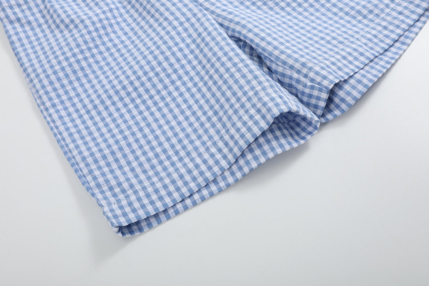 Blue Gingham Crawfish Smocked Shirt and Shorts Set - Abbies Place