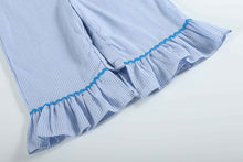 Load image into Gallery viewer, Blue Gingham Pumpkin Playsuit