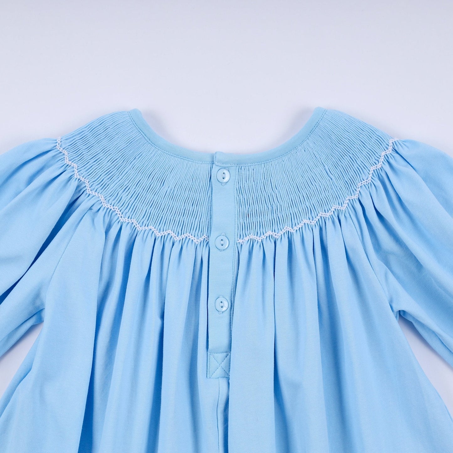 Blue nativity hand smocked dress - Abbies Place