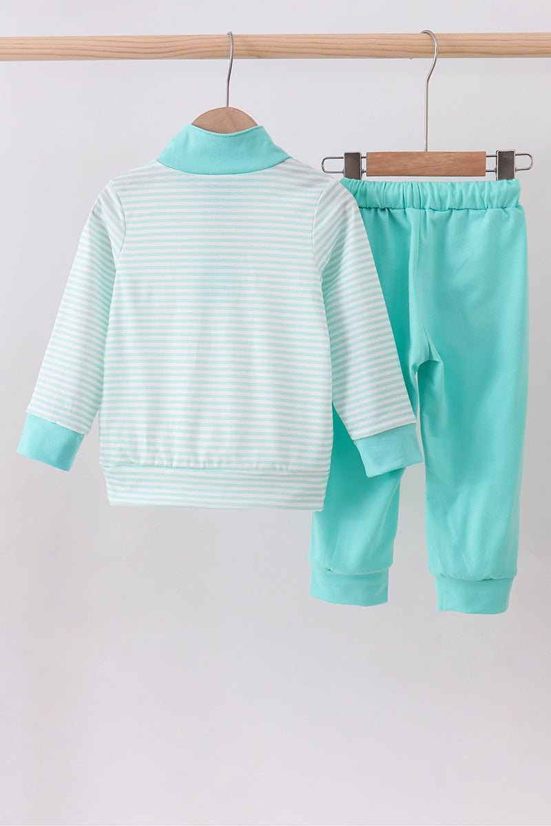 Blue stripe pants set - Abbies Place