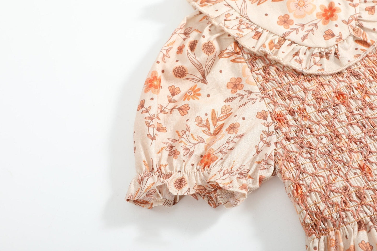 Brown Floral Collared Dress - Abbies Place