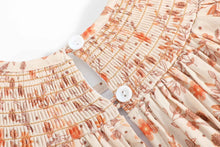 Load image into Gallery viewer, Brown Floral Smocked Bishop Dress