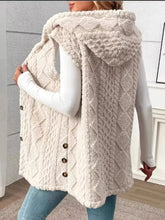 Load image into Gallery viewer, Button Up Plush Hooded Vest Coat