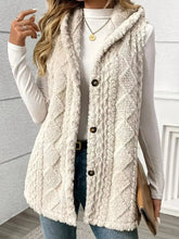 Load image into Gallery viewer, Button Up Plush Hooded Vest Coat