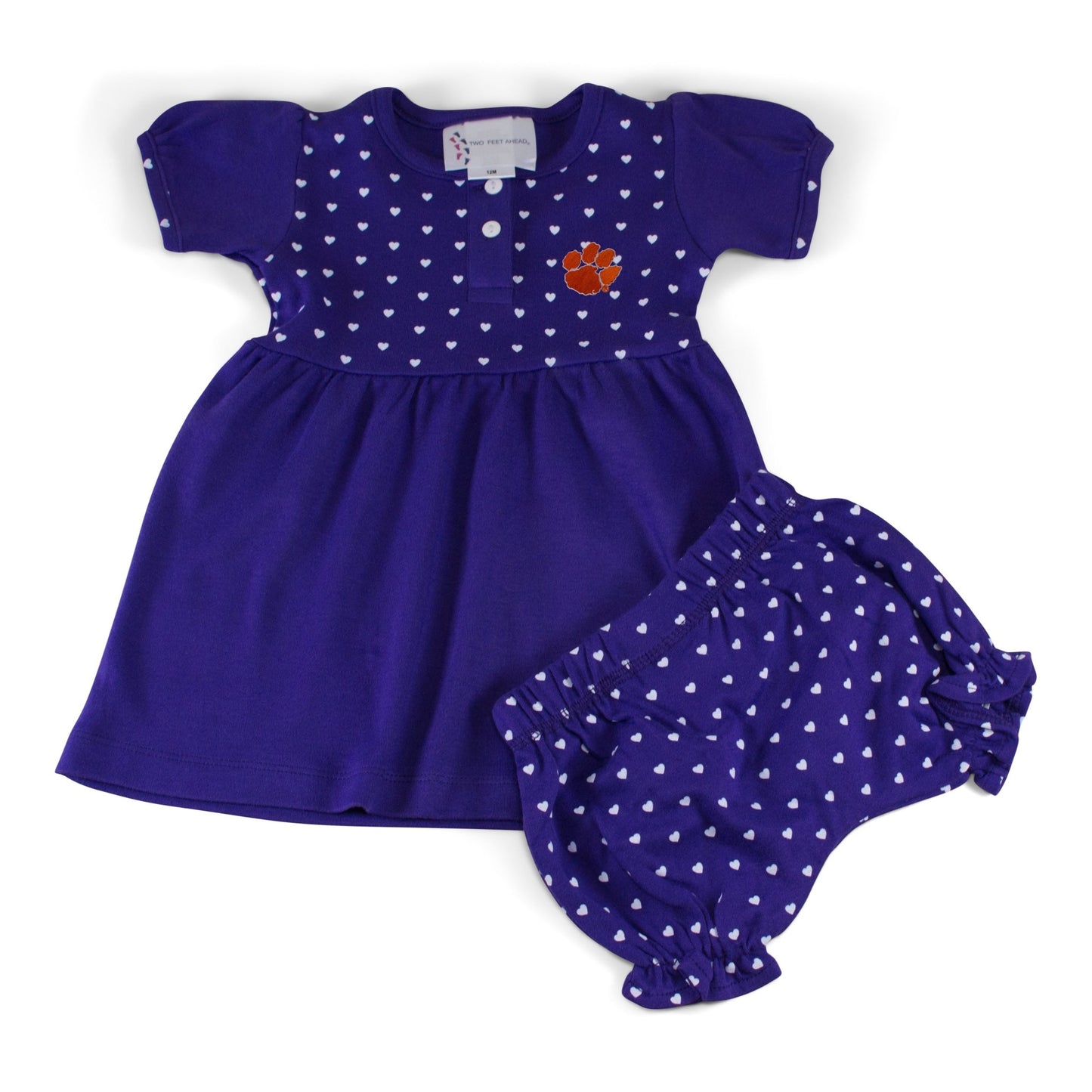 Clemson State Girl's Heart Dress with Bloomers - Abbies Place