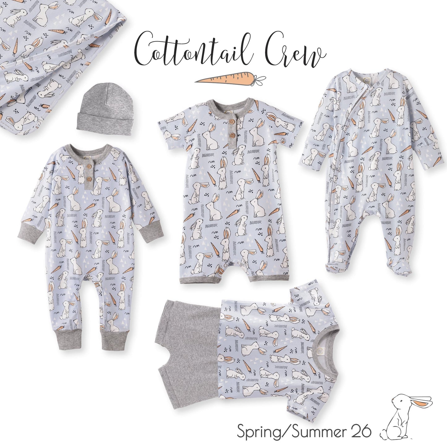 Cottontail Crew Bamboo Henley Easter Romper for Baby - Abbies Place