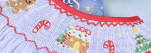 Load image into Gallery viewer, Gingerbread and Candy Smocked Baby Bubble - Image #3