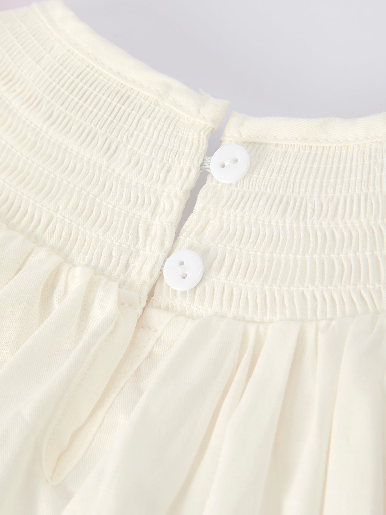 Fall White Girls Dress with Pink Bow Embroidery - Abbies Place