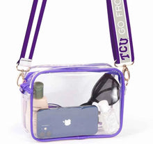 Load image into Gallery viewer, Bridget Clear Purse with Reversible Patterned Shoulder Straps - Abbies Place
