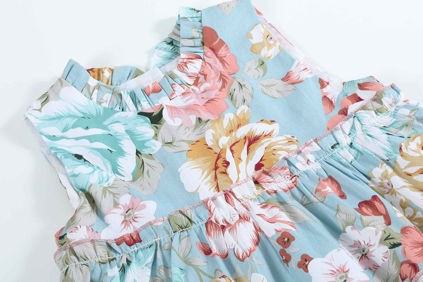 Floral Print Ruffle Tiered Dress - Abbies Place
