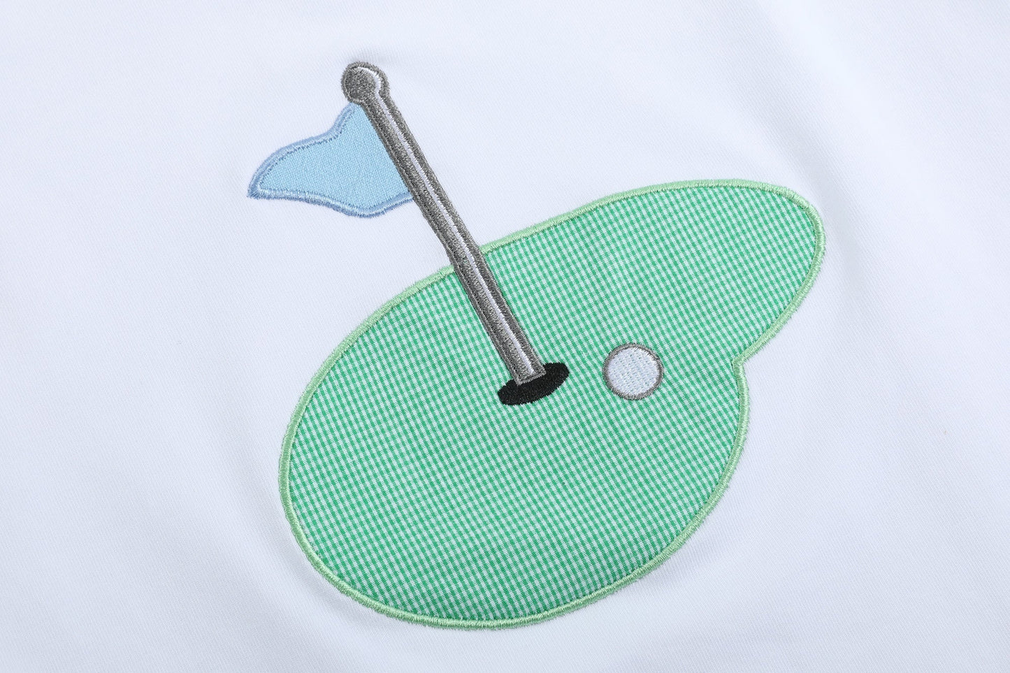 Girls Light Blue Gingham Golf Tee and Shorts 2pc Set - Abbies Place
