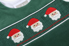 Load image into Gallery viewer, Green Corduroy Santa Smocked Overalls