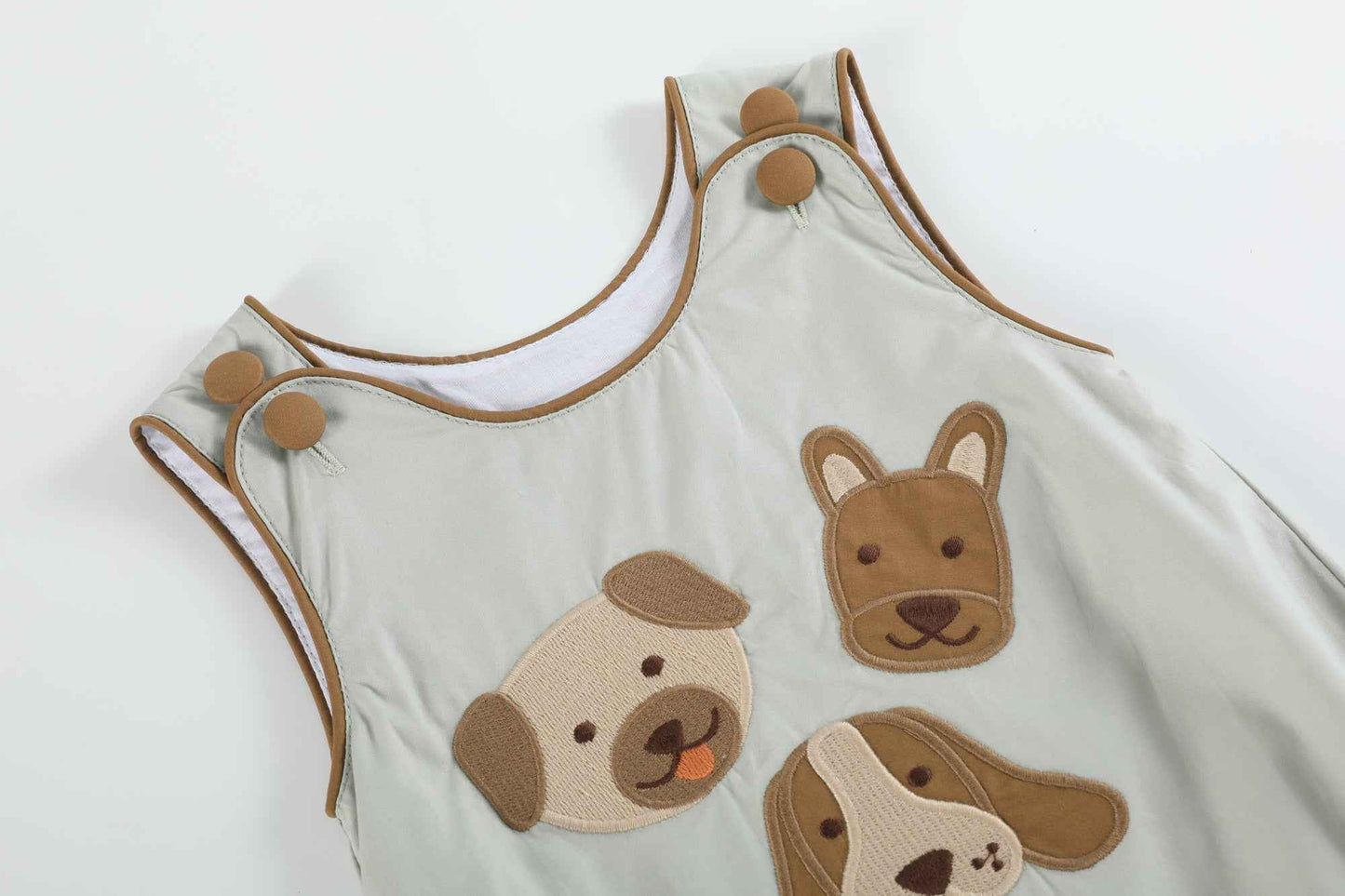 Green Dog Applique Bubble Romper - Abbies Place