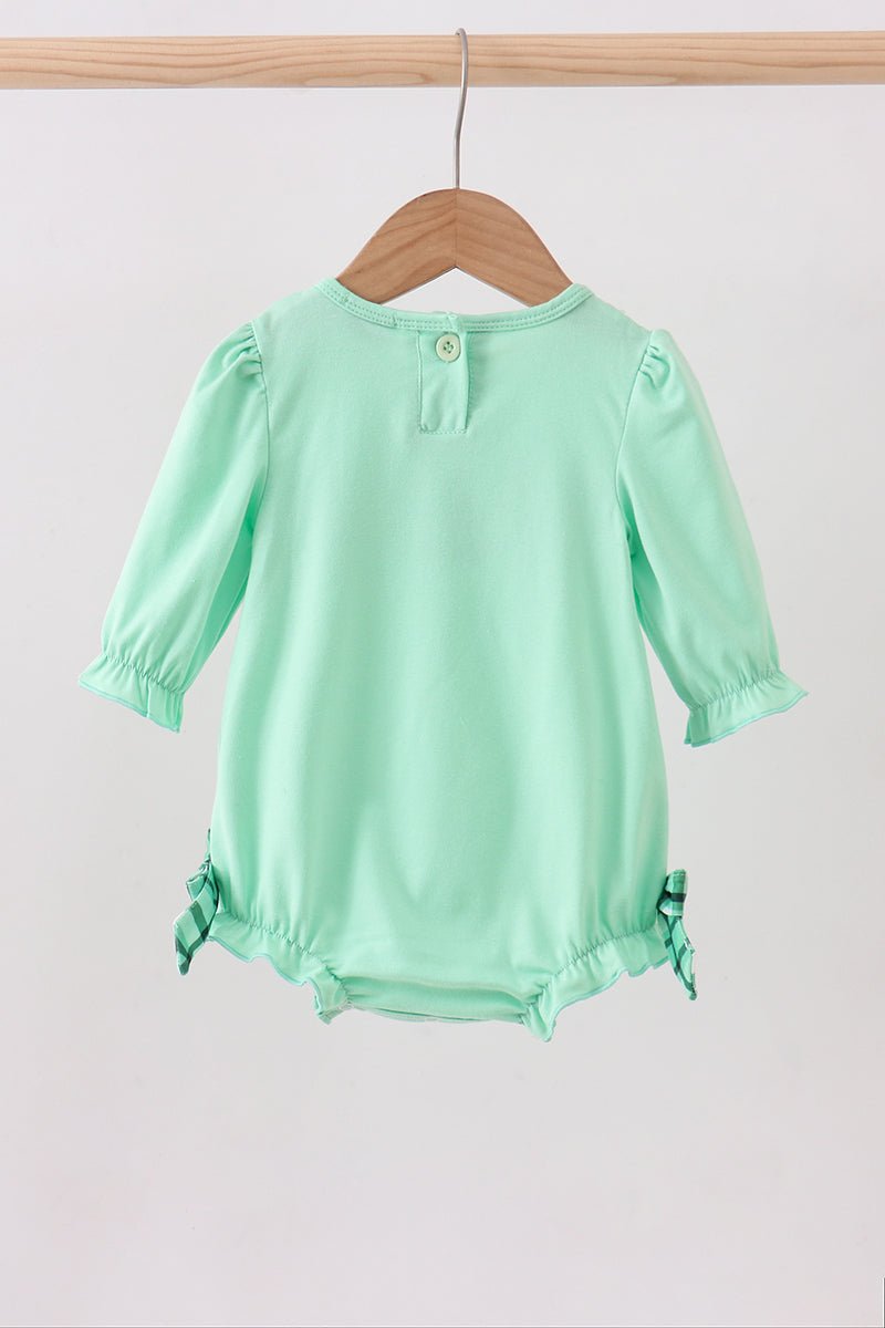 Green embroidery ruffle bubble - Abbies Place