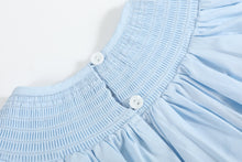 Load image into Gallery viewer, Light Blue Crosses Smocked Bishop Dress