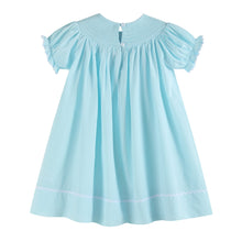 Load image into Gallery viewer, Light Blue Daisy Smocked Bishop Dress