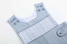 Load image into Gallery viewer, Light Blue Pinstripe Smocked Jon Jons