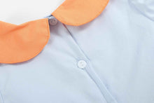 Load image into Gallery viewer, Light Blue Pumpkin Applique Collared Dress