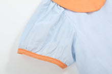 Load image into Gallery viewer, Light Blue Pumpkin Applique Collared Dress