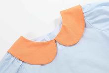 Load image into Gallery viewer, Light Blue Pumpkin Applique Collared Dress