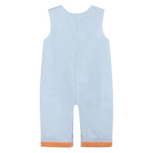 Load image into Gallery viewer, Light Blue Pumpkin Applique Overalls
