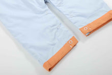 Load image into Gallery viewer, Light Blue Pumpkin Applique Overalls